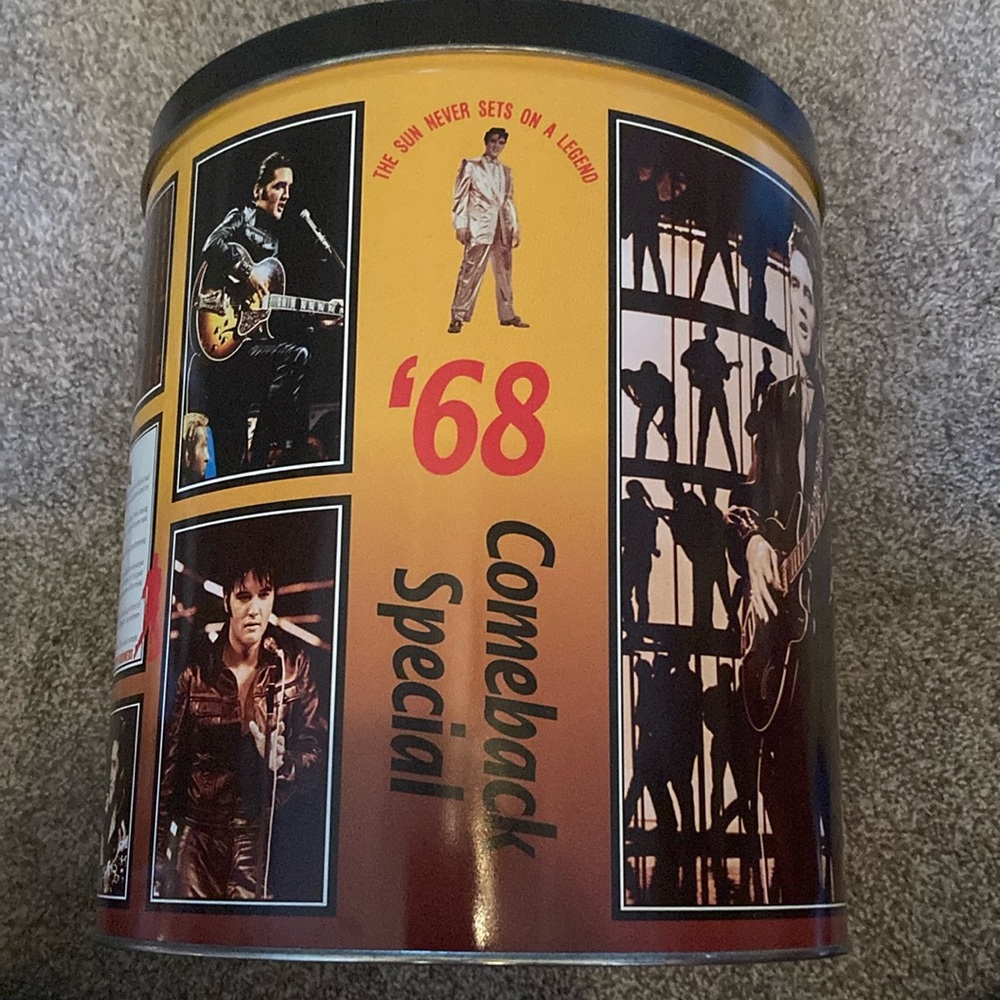 1993 Vintage Rare Elvis Presley '68 Comeback Special Popcorn Tin